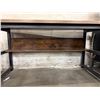 Image 3 : The Living Lab Industrial Rustic Wood Writing Desk with Grommet & Storage Shelf - Black Metal Frame 