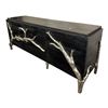 Image 1 : The Living Lab Luxury Black Reeded Credenza with Silver Tree Branch Accents & Legs