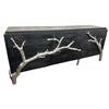 Image 2 : The Living Lab Luxury Black Reeded Credenza with Silver Tree Branch Accents & Legs