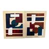 Image 1 : Set of 2 The Living Lab Structural Shapes print on canvas - approx. 30x40in - RV $1,458