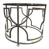 Image 2 : The Living Lab Modern Round Glass Top End Table - Chrome Geometric Trellis Base - approx. 20in D x 1