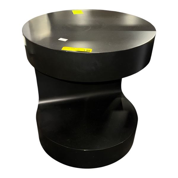 The Living Lab Modern Matte Black Round End Table - approx. 22in D x 24in H