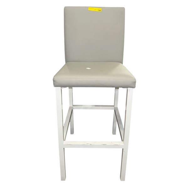 The Living Lab Modern Grey with white metal legs counter stool