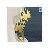 Image 1 : The Living Lab Metamorphic Abstract Canvas Wall Art Navy Blue & Textured Gold Foil - approx. 4ft x 4