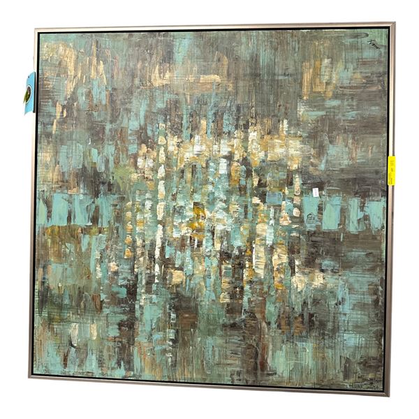 Modern Artists Guild of America Hand Painted Original Abstract Textured Canvas Painting Framed Wall 