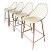 Image 1 : Set of 4 molded barstools with metal legs