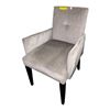 Image 1 : The Living Lab Modern Textured Gray Fabric Dining Armchair with Wood Legs