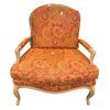 Image 2 : French Provincial Style Bergere Armchair in Orange Paisley Print - RV $795