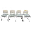 Image 1 : Set of 4 Aller Muir Modern Office Stacking Chairs - Chrome Sled Base