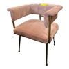 Image 1 : Modern Blush Pink Velvet Accent Chair - Brushed Gold Frame