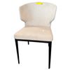 Image 1 : Moe's Modern Cream Upholstered Dining Chair - Black Metal Frame