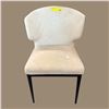Image 2 : Moe's Modern Cream Upholstered Dining Chair - Black Metal Frame