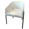 Image 1 : Rove Concepts Modern Light Gray Barrel Accent Chair - Brushed Brass Frame