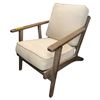 Image 1 : Mid-Century Modern Wooden Lounge Chairs with Beige Cushions