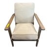Image 2 : Mid-Century Modern Wooden Lounge Chairs with Beige Cushions