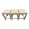 Image 2 : Set of 3 Modern Farmhouse Counter Stools - Whitewashed Wood Frame - RV $275 each