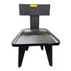 Image 1 : Brutalist Black Solid Wood Accent Chair - Architectural T-Back Design