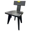 Image 2 : Brutalist Black Solid Wood Accent Chair - Architectural T-Back Design