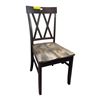 Image 1 : Modern Farmhouse Double X-Back Dining Chair - Espresso & Gray Wood