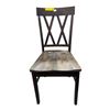 Image 2 : Modern Farmhouse Double X-Back Dining Chair - Espresso & Gray Wood