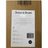 Image 4 : BNIB - 25" Stone & Beam Ceramic Geometric Cut Out Table Desk Lamp with LED Light Bulb White
