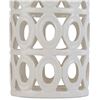 Image 3 : BNIB - 25" Stone & Beam Ceramic Geometric Cut Out Table Desk Lamp with LED Light Bulb White