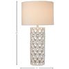 Image 2 : BNIB - 25" Stone & Beam Ceramic Geometric Cut Out Table Desk Lamp with LED Light Bulb White