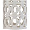 Image 3 : BNIB - 25" Stone & Beam Ceramic Geometric Cut Out Table Desk Lamp with LED Light Bulb White