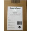 Image 4 : BNIB - 25" Stone & Beam Ceramic Geometric Cut Out Table Desk Lamp with LED Light Bulb White