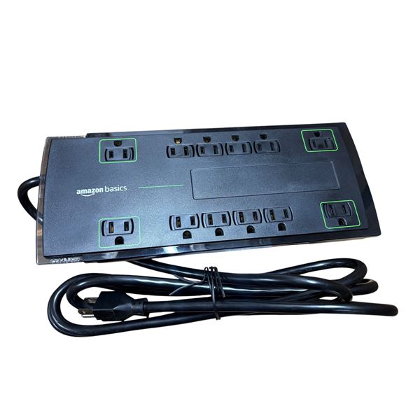 BNIB - 1 box with 10pc Amazon Basics 12-Outlet Surge Protector, 8-Foot Cord