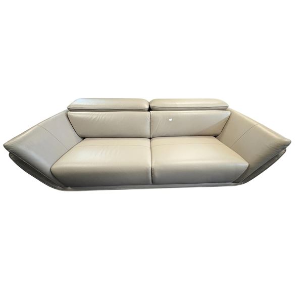 Amax Leather - 86in Italian Style Top-Grain Leather Sofa with Folding Headrests (no legs)