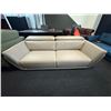 Image 2 : Amax Leather - 86in Italian Style Top-Grain Leather Sofa with Folding Headrests (no legs)