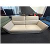 Image 3 : Amax Leather - 86in Italian Style Top-Grain Leather Sofa with Folding Headrests (no legs)