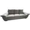 Image 1 : 88in Contemporary Top-Grain Leather 3-Seater Sofa with Flared Pillow Arms