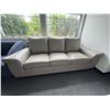 Image 2 : 88in Contemporary Top-Grain Leather 3-Seater Sofa with Flared Pillow Arms