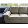 Image 3 : 88in Contemporary Top-Grain Leather 3-Seater Sofa with Flared Pillow Arms