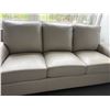 Image 4 : 88in Contemporary Top-Grain Leather 3-Seater Sofa with Flared Pillow Arms