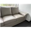 Image 5 : 88in Contemporary Top-Grain Leather 3-Seater Sofa with Flared Pillow Arms