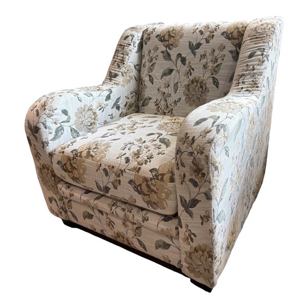 1 Seater 33in Arezzo Teal Fabric Floral Sofa (new open box)