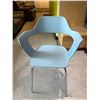 Image 3 : Set of 4 Modern Molded Resin Armchair Light Blue