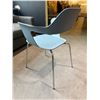 Image 4 : Set of 4 Modern Molded Resin Armchair Light Blue