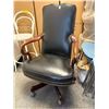 Image 2 : Vintage Brass Studded Leather Swivel Office Chair