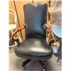 Image 3 : Vintage Brass Studded Leather Swivel Office Chair