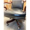 Image 4 : Vintage Brass Studded Leather Swivel Office Chair