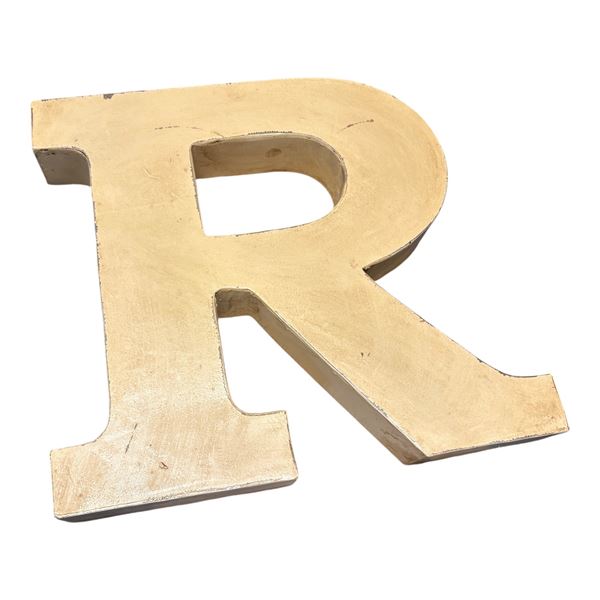 4pc Metal Letter R Wall Decor - approx. 12in x 13in