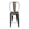 Image 2 : Set of 4 Industrial Tolix Style Metal Counter Stools with Cushioned Seats