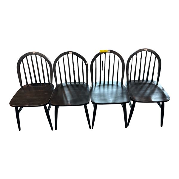 Set of 4 Classic Windsor Style Wooden Dining Chairs