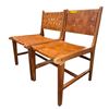 Image 1 : Set of 2 Mid-Century Modern Woven Leather Dining Chairs