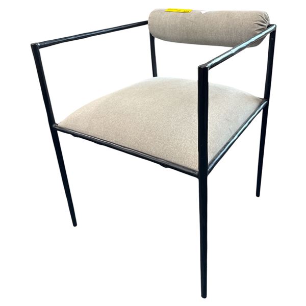 Modern Minimalist Upholstered Armchair with Bolster Backrest