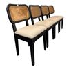 Image 1 : Set of 4 Modern Cane Back Upholstered Dining Chairs